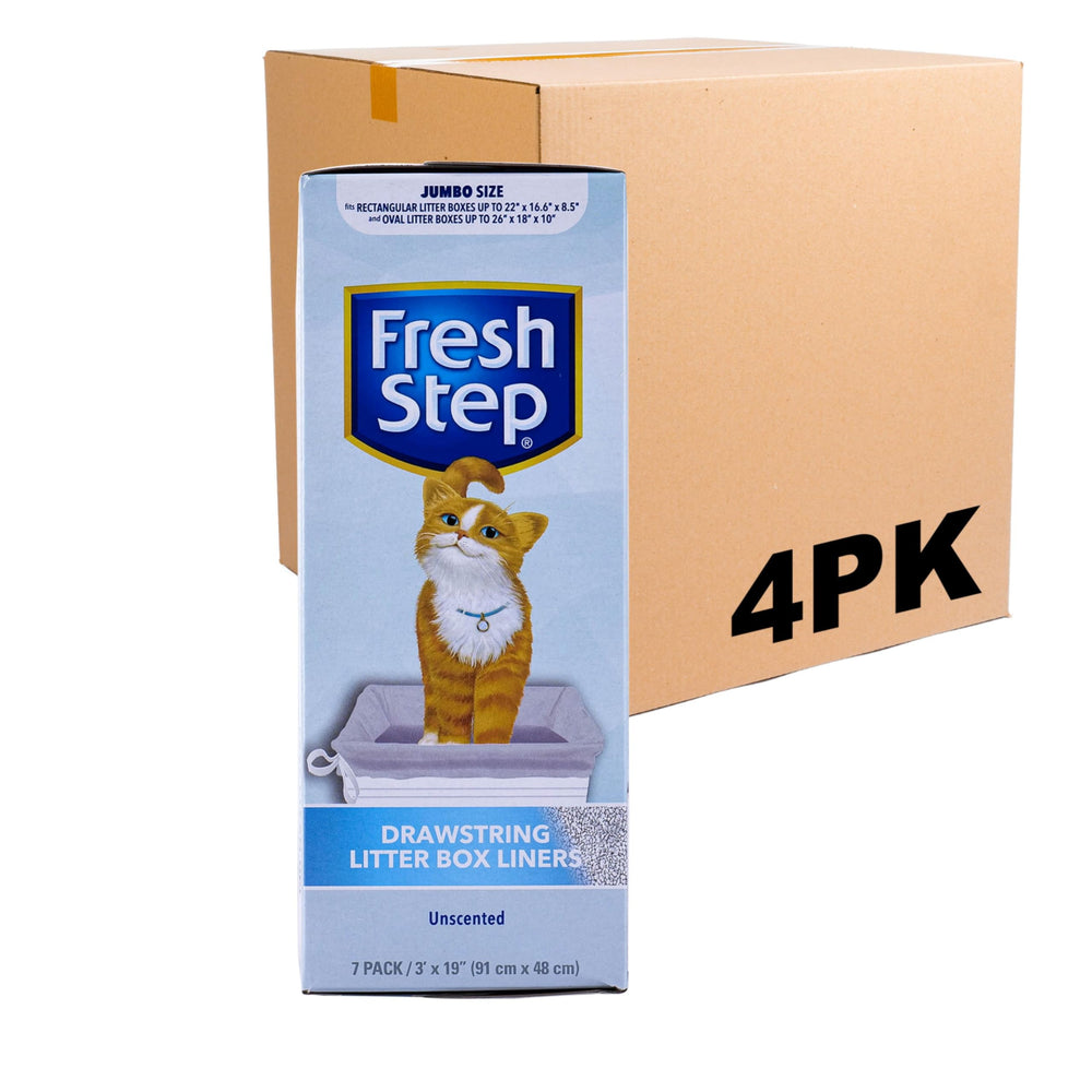 Fresh Step jumbo liner with drawstring closure enables easy waste pickup.