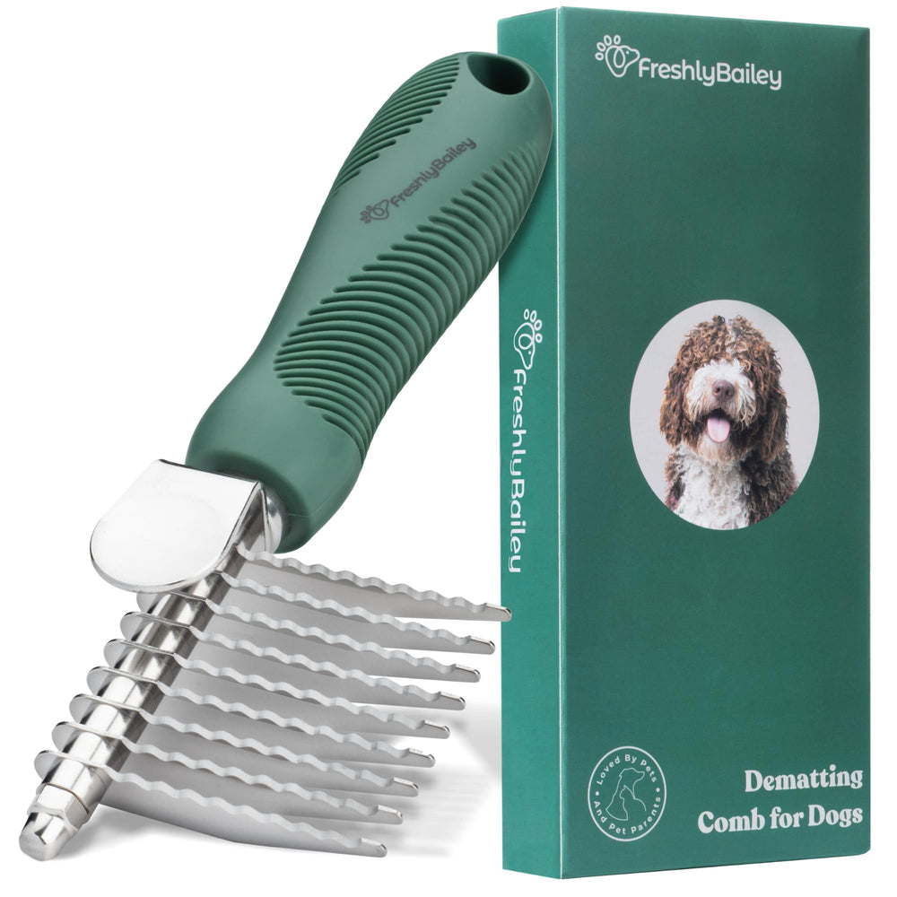 Freshly Bailey dematting comb with sharp blades removes tough tangles
