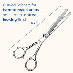 Freshly Bailey straight grooming scissors for clean, snag-free cuts.