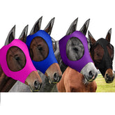 Frienda horse fly masks with ears in purple offering breathable protection for sunny rides.