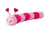 Fringe Love Bug plush toy full view with four squeakers for interactive play.