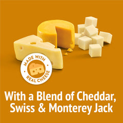 Friskies cat treats with cheddar Swiss Monterey Jack bites for nibbling