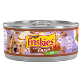 Friskies extra gravy turkey pate can in a 24-pack entices mealtime aroma