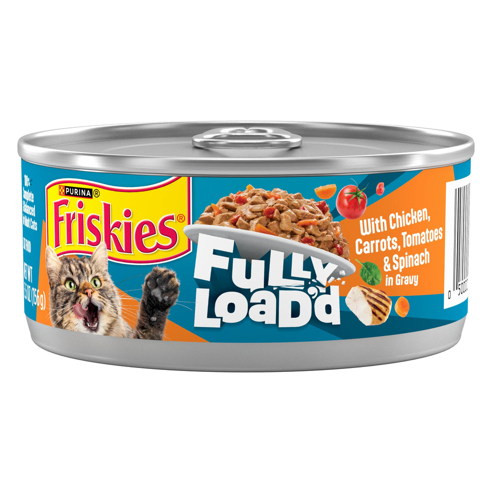 Friskies Fully Load’d wet cat food pack (24 cans) for convenient adult meals.