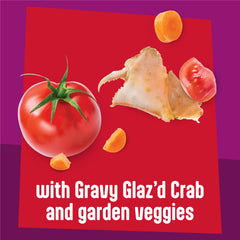 Friskies gravy glaze being poured, an appetizing scent for mealtime.