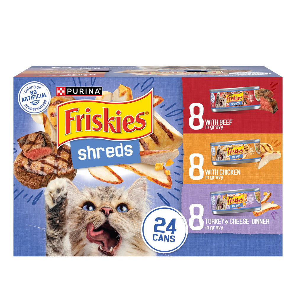 Purina Friskies Gravy Shreds Beef in savory gravy for cats