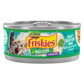 Friskies Indoor Saucy Seafood Bake bowl with moist seafood chunks for tasty meals.