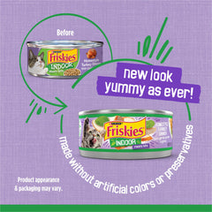 Friskies Indoor Turkey Dinner close-up shows tender bites and rich texture.