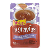 Friskies Lil' Gravies roasted turkey pouch for easy toppers on dry cat food.