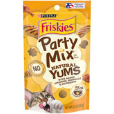 Friskies Natural Yums real chicken packaging label highlighting ingredient quality.