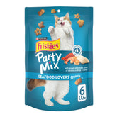 Friskies Party Mix Seafood Lovers Crunch bag preview with real whitefish flavor