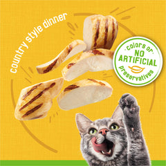 Purina Friskies Country Style Dinner pate provides complete nutrition for adult cats.