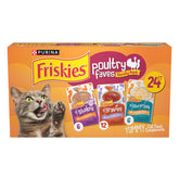 Friskies Poultry Faves chicken gravy pouch, easy topper for meals.