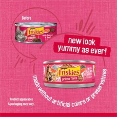 Friskies Prime Filets shredded salmon-beef chunks for enticing texture
