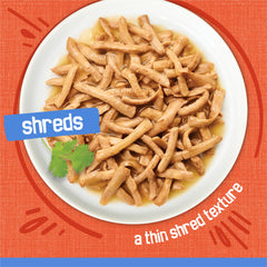 Friskies Shreds aroma rising from dish signals a tempting meal