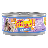 Friskies Shreds Turkey Dinner in Gravy can, 24-pack, showing real turkey flavor for convenient meals.
