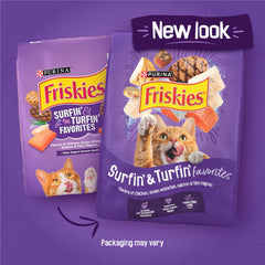 Friskies Surfin' Turfin' Favorites whitefish bites to sustain energy during the day.