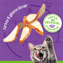 Friskies turkey giblets pate texture close-up shows appealing smoothness for kittens