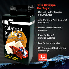 Fritz Aquatics Catappa tea bag in tank providing natural shade
