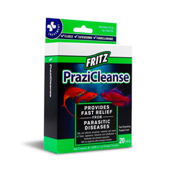 Fritz Aquatics PraziCleanse 20-pack packaging for easy aquarium dosing