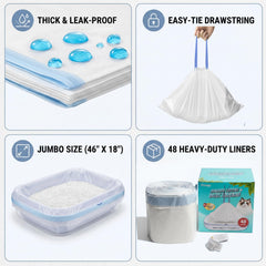 Frnoip 3mil extra-thick liner resists tears and leaks