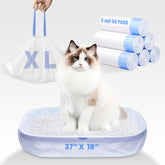 Frnoip 60-pack jumbo cat litter bags packaging shows heavy-duty liners for spill-free changes.