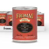 Fromm Turkey & Pumpkin Pate can front view highlighting palatable texture for all life stages.