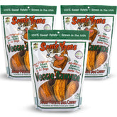 Front Porch Pets Sam's Yams bag front view highlights natural veggie chews for dogs