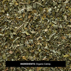 Close-up of Frontier Co-op catnip dried leaves showing aroma.