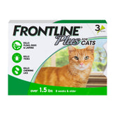 Frontline Plus Cats spot application on the neck for fast flea protection.