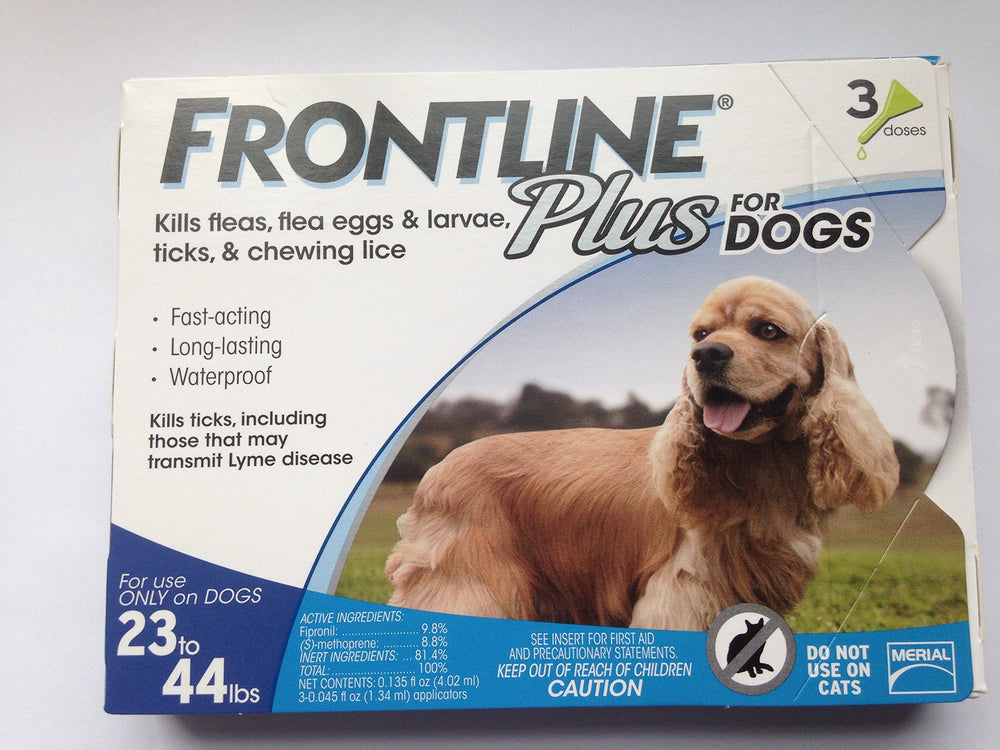 Frontline Plus for Dogs waterproof spot application for 30 days of flea and tick protection