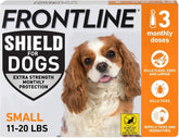 Frontline Shield small-dogs application shows quick flea and tick protection on coat