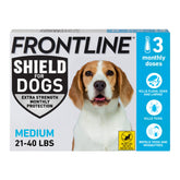 FRONTLINE Shield three-pack for dogs delivers month-long flea and tick protection.