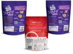 Fruitables Skinny Minis grilled bison treat close-up, a savory chew for training sessions