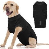 FUAMEY dog recovery suit back view; full coverage helps protect wounds after surgery.