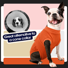 FUAMEY dog recovery suit easy on-off allows quick dressing with less stress for dogs.