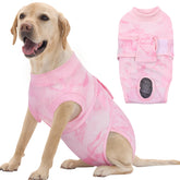 FUAMEY Recovery Suit for dogs lying down shows comfortable coverage after surgery
