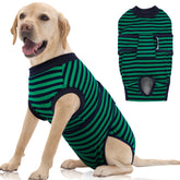 FUAMEY recovery suit in green stripes protects wounds during post-op recovery