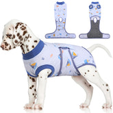 FUAMEY recovery suit on dog, back view showing post-op protection and comfort