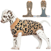 FUAMEY recovery suit side view in brown leopard protects wounds while allowing movement