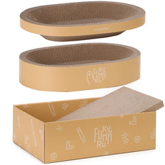 FUKUMARU 3pcs scratcher bed oval—versatile comfort for indoor cats.