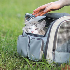 FUKUMARU cat carrier with four mesh windows delivers breathability and visibility