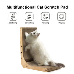 FUKUMARU cat scratcher with ball toy for interactive play.