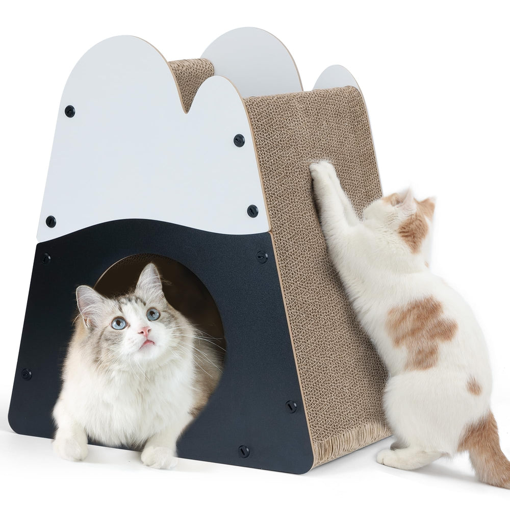 FUKUMARU cat scratcher house with roomy interior for lounging