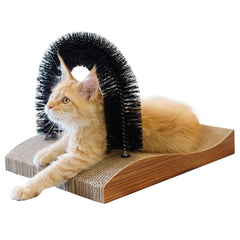 FUKUMARU cat self-groomer arch with bristles for soothing massager.