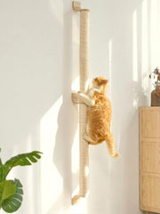 FUKUMARU Cat Wall Scratcher 60in vertical post for space-saving indoor play.