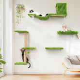 FUKUMARU cat wall shelves assembled view showing stable, multi-functional setup.