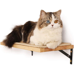 FUKUMARU cat wall shelves assembly view shows easy mounting for space-saving cat furniture.