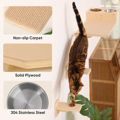 FUKUMARU cat wall shelves birch-plywoodâdurable perch built to withstand daily use.