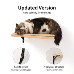 FUKUMARU cat wall shelves with sisal mat closeup highlighting scratching texture and durability.